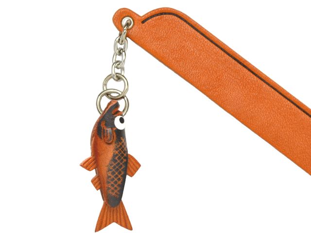 さけ　VANCA　本革チャームブックマーカー