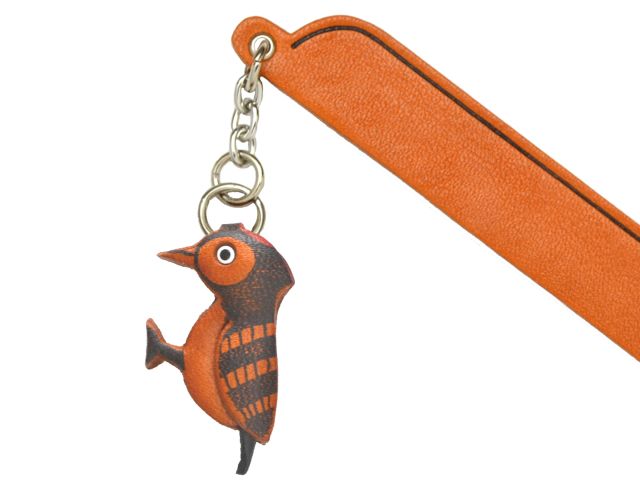 きつつき　VANCA　本革チャームブックマーカー