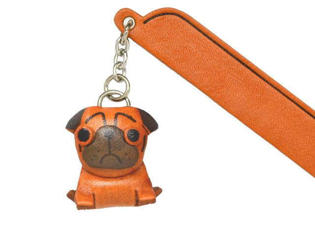 パグ　VANCA　本革チャームブックマーカー