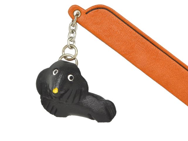 ダックスロングブラック　VANCA　本革チャームブックマーカー