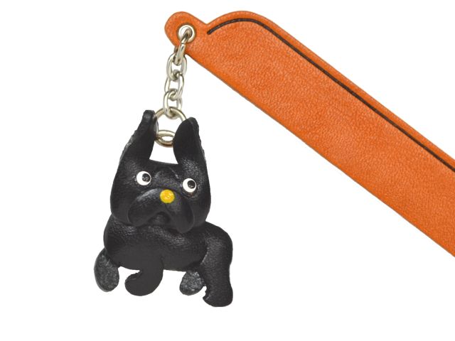 フレンチブルブラック　VANCA　本革チャームブックマーカー