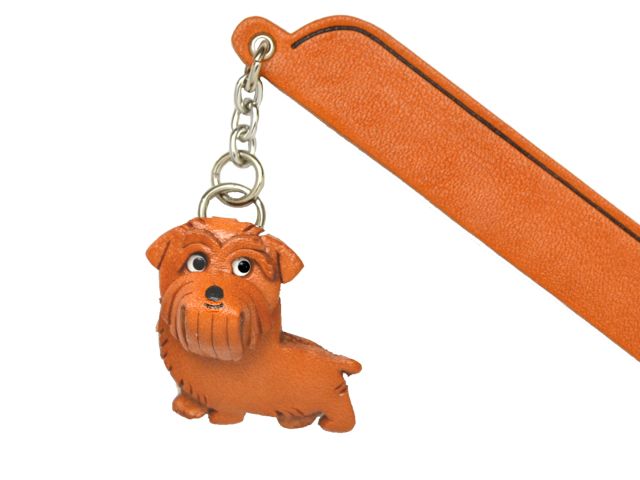 ノーフォークテリア　VANCA　本革チャームブックマーカー