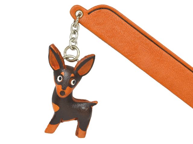 ミニチュアピンシャー　B&T　VANCA　本革チャームブックマーカー