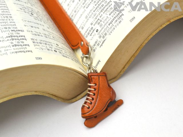 スケート靴　VANCA　本革チャームブックマーカー