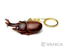 VANCA　本革レザーキーホルダー　かぶと虫