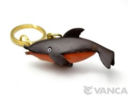 VANCA　本革レザーキーホルダー　イルカ