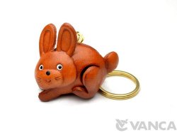 VANCA　本革レザーキーホルダー　うさぎ