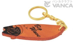 VANCA　本革レザーキーホルダーラグビーボール