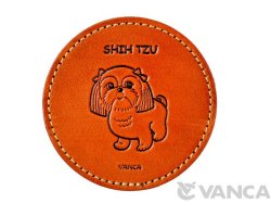 本革製　VANCA　コースター　犬　シーズー