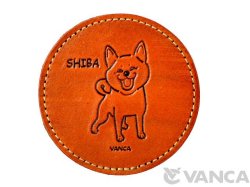 本革製　VANCA　コースター　犬　柴犬