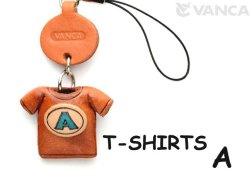 本革レザーTシャツ携帯ストラップ青　A