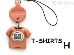 本革レザーTシャツ携帯ストラップ青　H