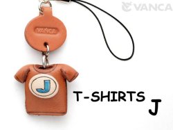本革レザーTシャツ携帯ストラップ青　J