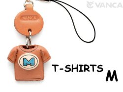 本革レザーTシャツ携帯ストラップ青　M