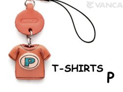 本革レザーTシャツ携帯ストラップ青　P