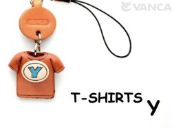 本革レザーTシャツ携帯ストラップ青　Y