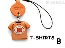 本革レザーTシャツ携帯ストラップ赤　B
