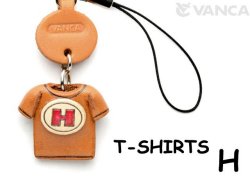 本革レザーTシャツ携帯ストラップ赤　H