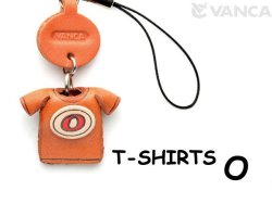 本革レザーTシャツ携帯ストラップ赤　O