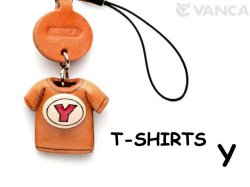 本革レザーTシャツ携帯ストラップ赤　Y
