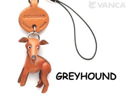 ＶＡＮＣＡ本革犬携帯ストラップ　グレイハウンド