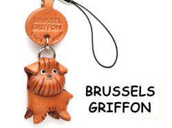 ＶＡＮＣＡ本革犬携帯ストラップ　ブリュッセルグリフォン