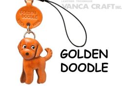 ＶＡＮＣＡ本革犬携帯ストラップ　ゴールデンドゥードル