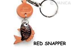 VANCA本革レザー魚キーホルダー　たい
