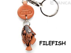 VANCA本革レザー魚キーホルダー　かわはぎ