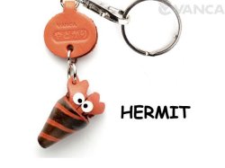 VANCA本革レザー魚キーホルダー　やどかり