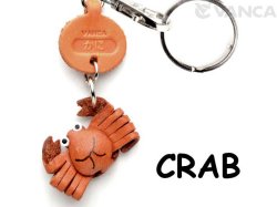 VANCA本革レザー魚キーホルダー　かに