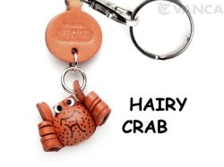 VANCA本革レザー魚キーホルダー　毛ガニ