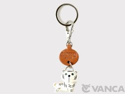 VANCA  本革キーホルダー　ドコデモ動物　ホワイトタイガー