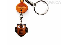 ＶＡＮＣＡ本革レザーイニシャル動物キーホルダー　ふくろう　E