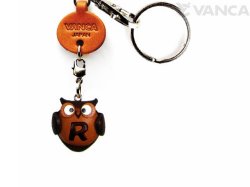 ＶＡＮＣＡ本革レザーイニシャル動物キーホルダー　ふくろう　R