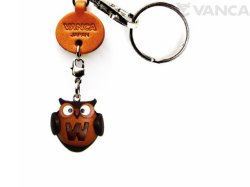 ＶＡＮＣＡ本革レザーイニシャル動物キーホルダー　ふくろう　W