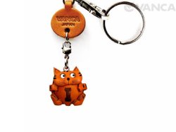 ＶＡＮＣＡ本革レザーイニシャル動物キーホルダー　ねこ I