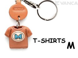 VANCA本革レザーTシャツ青キーホルダー　M