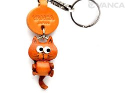 ＶＡＮＣＡ本革レザーマスコットキーホルダー　ねこ