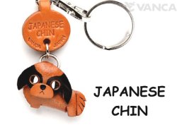 VANCA本革レザー犬キーホルダー　チン