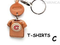 VANCA本革レザーＴシャツ赤キーホルダー　C