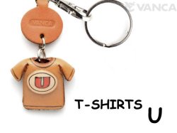 VANCA本革レザーＴシャツ赤キーホルダー　U