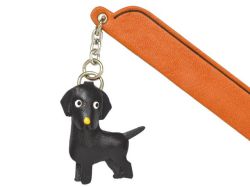 ラブラドールブラック　VANCA　本革チャームブックマーカー