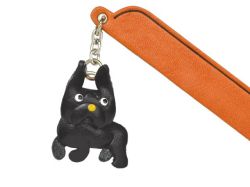 フレンチブルブラック　VANCA　本革チャームブックマーカー