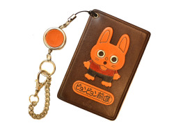 うさぎ 【ピョンピョン前進】ダジャレ 定期入れ/パスケース/カード入れ 革/レザー メール便送料無料 日本製【VANCA/バンカクラフトダジャレ/革物語】