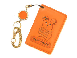 子/干支/ねずみ/動物 定期入れ/パスケース/カード入れ 革/レザー メール便送料無料 日本製【VANCA/バンカクラフト革物語】