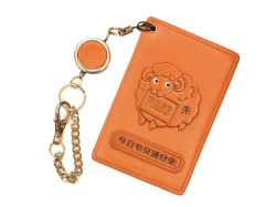 未/干支/羊/動物 定期入れ/パスケース/カード入れ 革/レザー メール便送料無料 日本製【VANCA/バンカクラフト革物語】