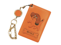 ビーグル/犬 定期入れ/パスケース/カード入れ 革/レザー メール便送料無料 日本製【VANCA/バンカクラフト革物語】