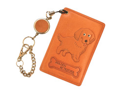 ゴールデンレトリバー（ゴールデンレトリーバー）/犬 定期入れ/パスケース/カード入れ 革/レザー メール便送料無料 日本製【VANCA/バンカクラフト革物語】