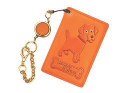 ラブラドールレトリーバー(ラブラドールレトリバー）/犬 定期入れ/パスケース/カード入れ 革/レザー メール便送料無料 日本製【VANCA/バンカクラフト革物語】